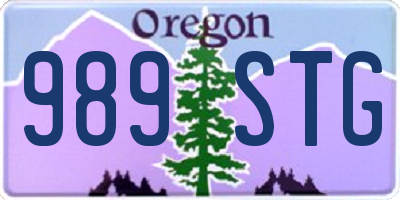 OR license plate 989STG
