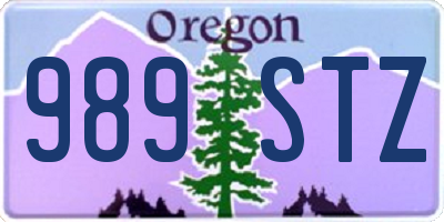 OR license plate 989STZ
