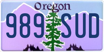 OR license plate 989SUD