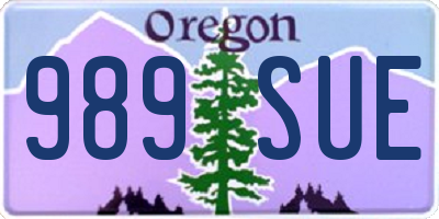 OR license plate 989SUE