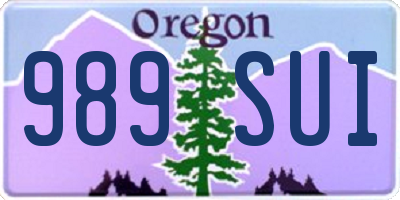 OR license plate 989SUI