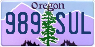 OR license plate 989SUL