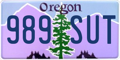 OR license plate 989SUT