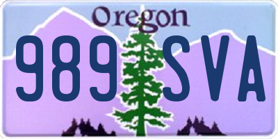 OR license plate 989SVA