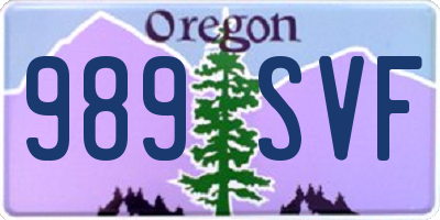 OR license plate 989SVF