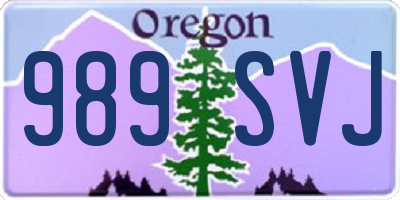 OR license plate 989SVJ