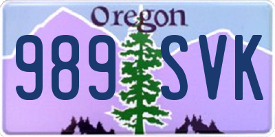OR license plate 989SVK