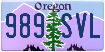OR license plate 989SVL