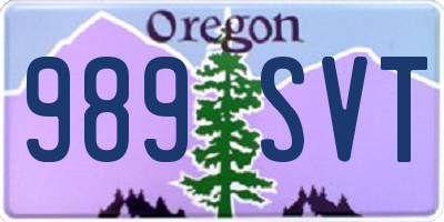 OR license plate 989SVT
