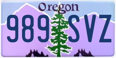 OR license plate 989SVZ