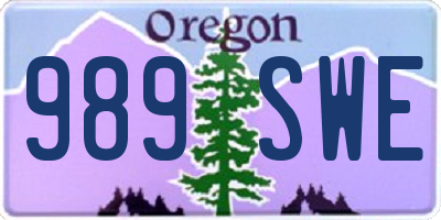 OR license plate 989SWE