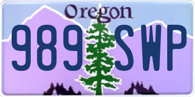 OR license plate 989SWP