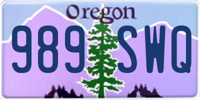 OR license plate 989SWQ
