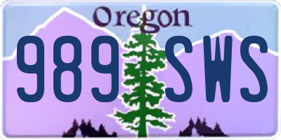 OR license plate 989SWS