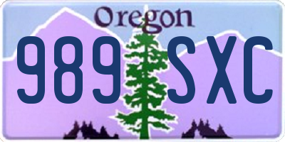 OR license plate 989SXC