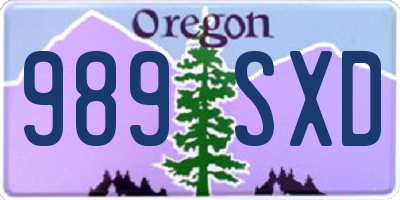 OR license plate 989SXD