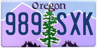 OR license plate 989SXK
