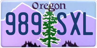 OR license plate 989SXL