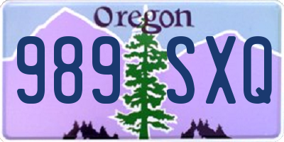 OR license plate 989SXQ