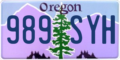 OR license plate 989SYH