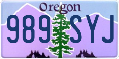 OR license plate 989SYJ