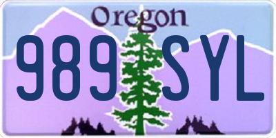 OR license plate 989SYL