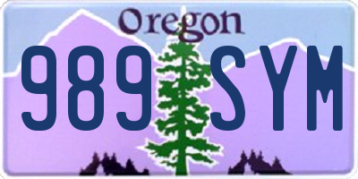 OR license plate 989SYM