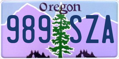 OR license plate 989SZA