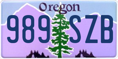 OR license plate 989SZB