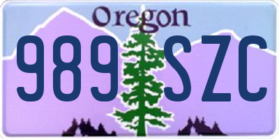 OR license plate 989SZC