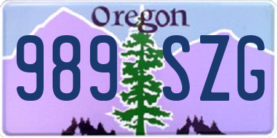 OR license plate 989SZG