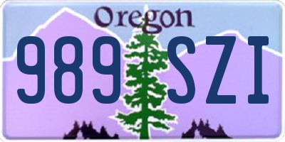 OR license plate 989SZI