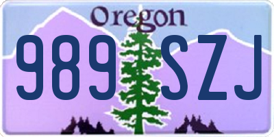 OR license plate 989SZJ