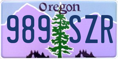 OR license plate 989SZR