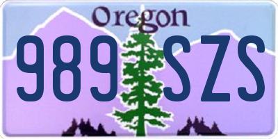 OR license plate 989SZS