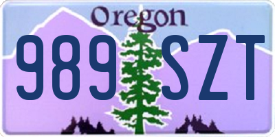 OR license plate 989SZT