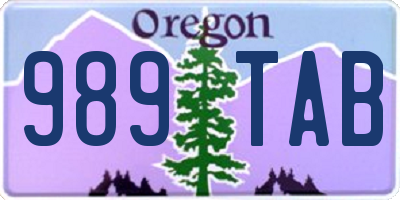 OR license plate 989TAB