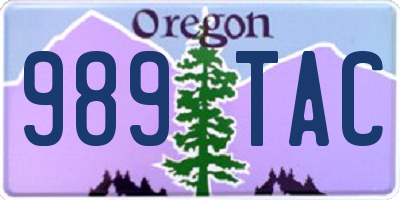 OR license plate 989TAC