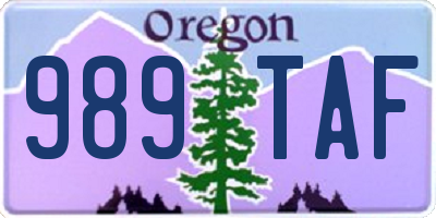 OR license plate 989TAF