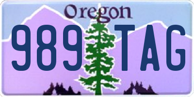 OR license plate 989TAG