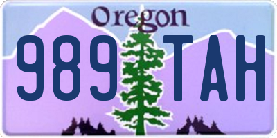 OR license plate 989TAH