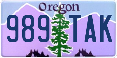 OR license plate 989TAK