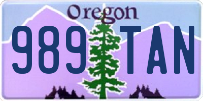 OR license plate 989TAN