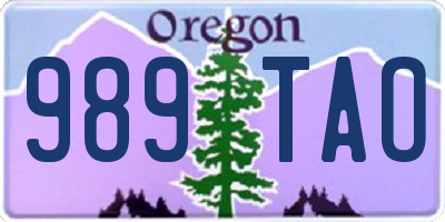 OR license plate 989TAO