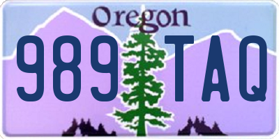 OR license plate 989TAQ
