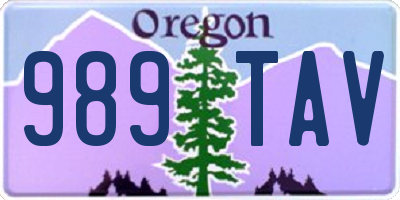 OR license plate 989TAV