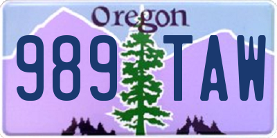 OR license plate 989TAW