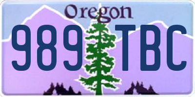 OR license plate 989TBC