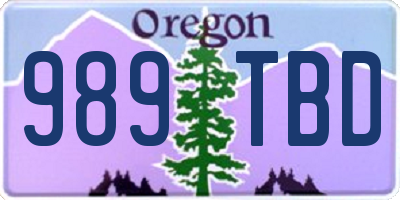 OR license plate 989TBD