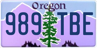OR license plate 989TBE